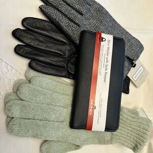Bargain package- 1/ Mundi Slim Wallet 2/ Leather palm gloves & 3/ Knit gloves